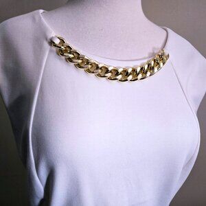Calvin Klein Sleeveless with Chain Necklace Dress